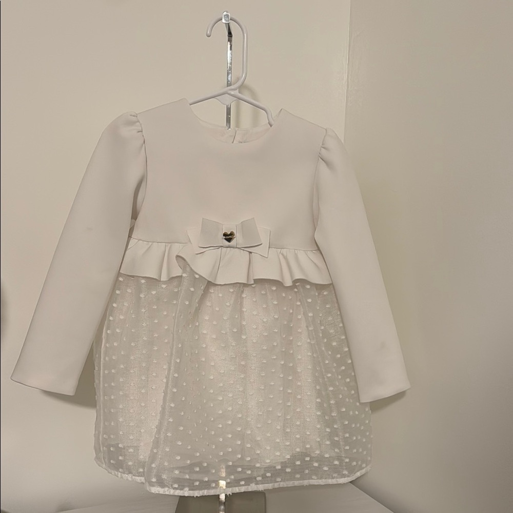 Elegant White Mayoral Kids Dress with Bow Detail